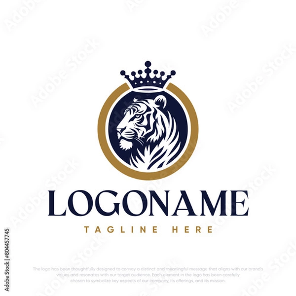 Fototapeta  Lion with crown logo template