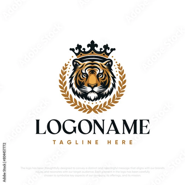 Fototapeta  Lion with crown logo template