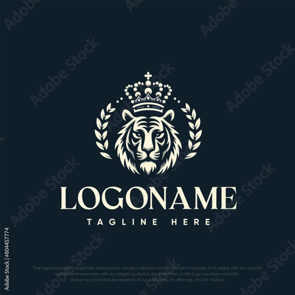 Fototapeta  Lion with crown logo template