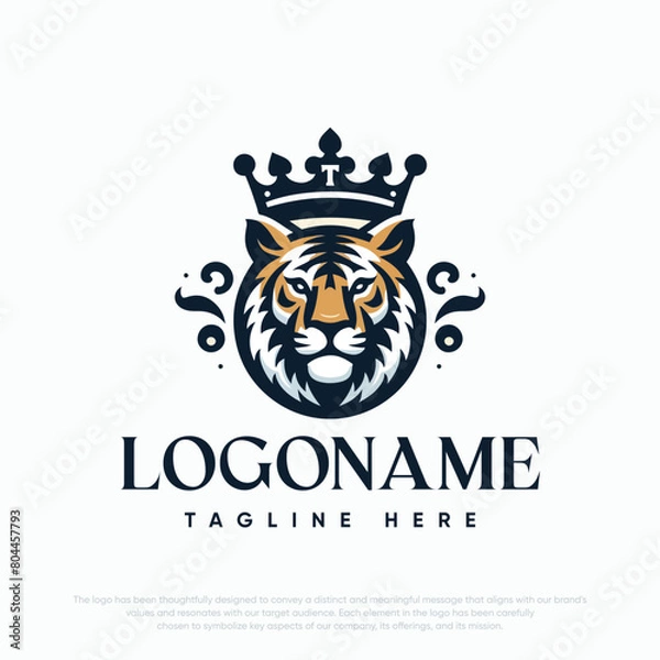Fototapeta  Lion with crown logo template