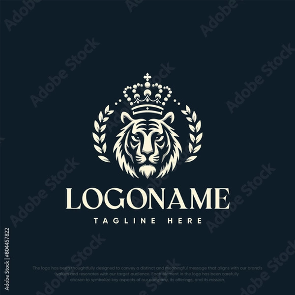 Fototapeta  Lion with crown logo template