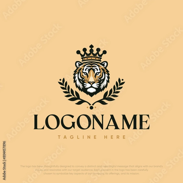 Fototapeta  Lion with crown logo template