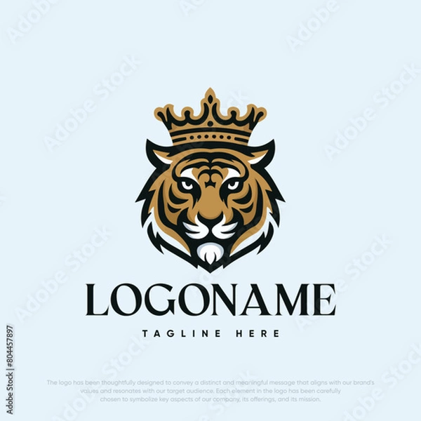 Fototapeta  Lion with crown logo template