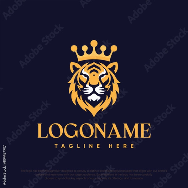 Fototapeta  Lion with crown logo template