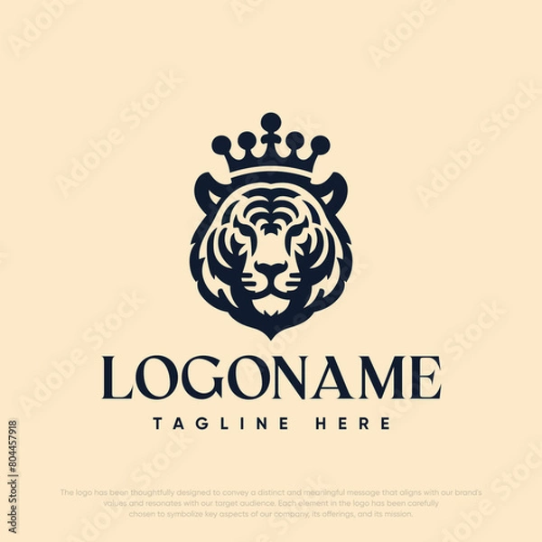 Fototapeta  Lion with crown logo template