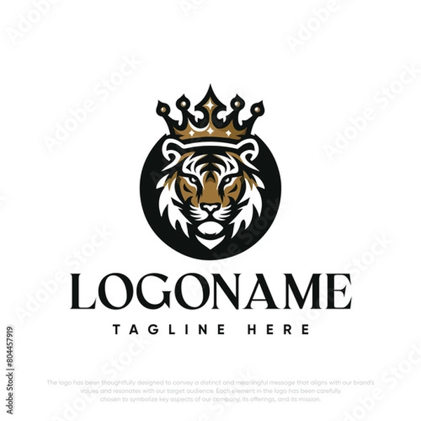 Fototapeta  Lion with crown logo template