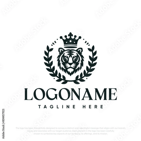 Fototapeta  Lion with crown logo template