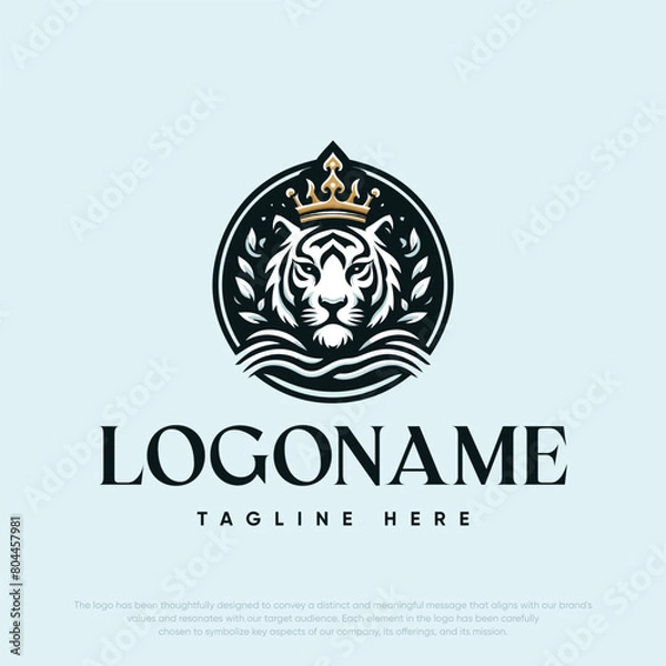 Fototapeta  Lion with crown logo template