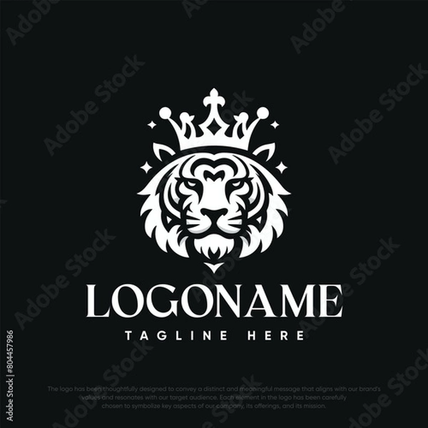 Fototapeta  Lion with crown logo template