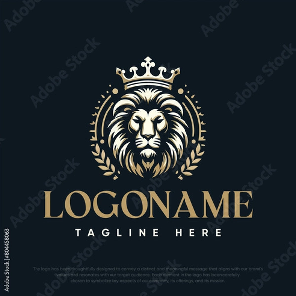 Fototapeta  Lion with crown logo template