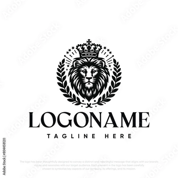 Fototapeta  Lion with crown logo template