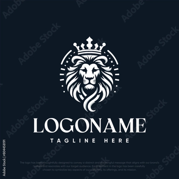 Fototapeta  Lion with crown logo template
