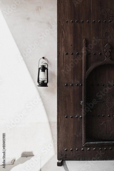 Fototapeta Old Lantern with door