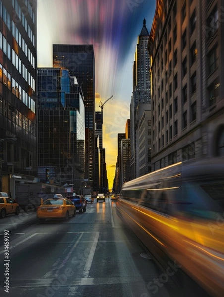 Obraz City scene using the rule of odds photography method 