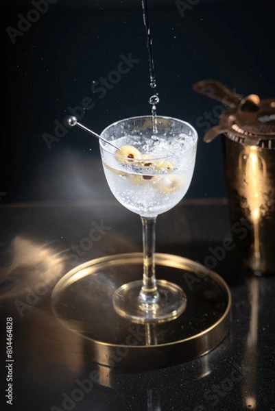 Fototapeta martini cocktail with olives
