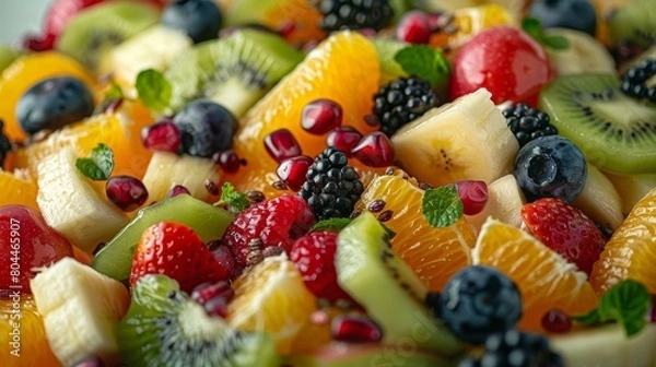 Obraz Craft an image of a tantalizing mixed fruit salad