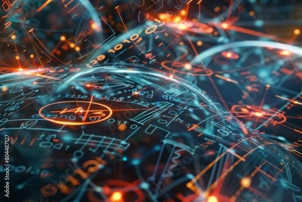 Obraz Visualizing the beauty of mathematical equations, super realistic