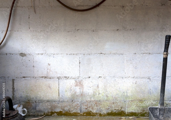 Obraz Old white cement wall