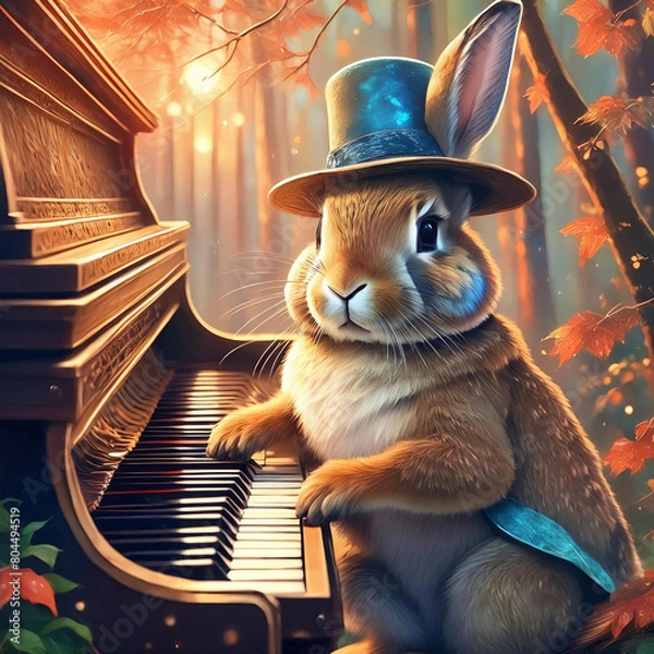 Obraz 피아노 치는 토끼