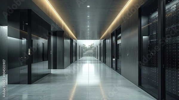 Fototapeta Hybrid data centers combining colocation with cloud solutions to meet diverse client needs. Photorealistic. HD.