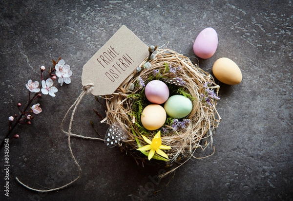 Obraz Kartka wielkanocna - czarny kamień