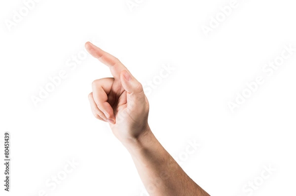Fototapeta pointing hand on white background