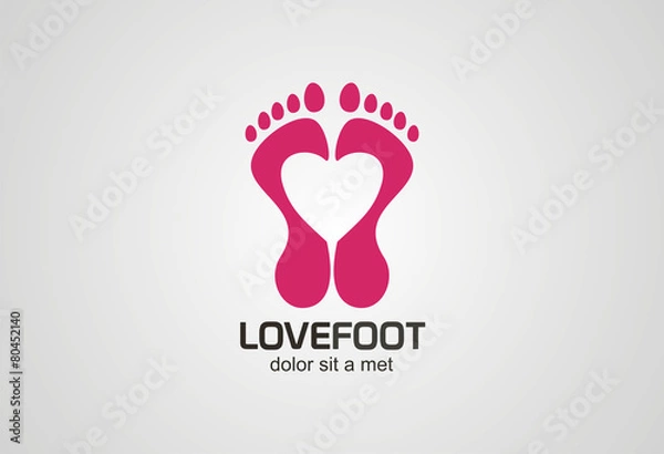 Obraz Love foot logo vector