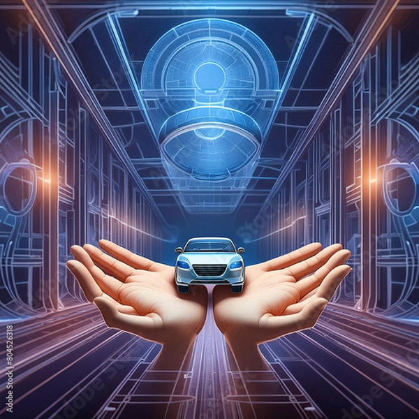 Obraz 손바닥위에 자동차