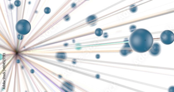 Fototapeta Gene lines and nodes, biological gene structure, 3d rendering.