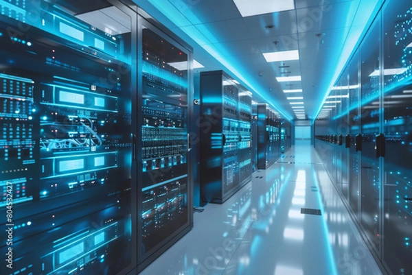 Fototapeta Futuristic Data Center Server Room