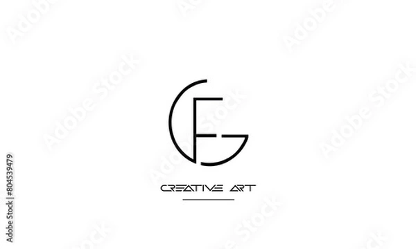 Fototapeta GF, FG, G, F abstract letters logo monogram