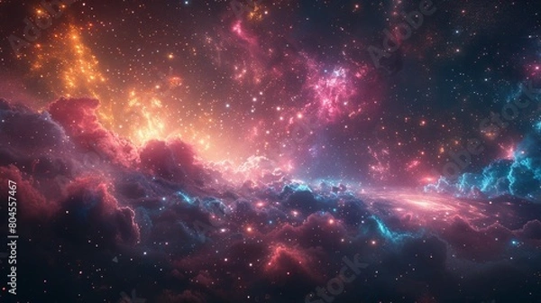 Fototapeta Colorful nebula with stars in deep space