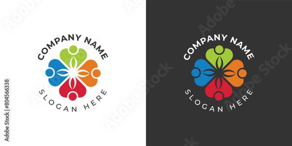 Fototapeta A Heartfelt Emblem of Family Unity Premium Vector Logo