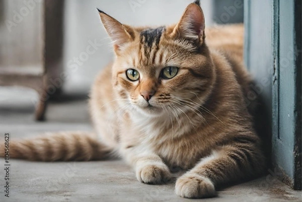 Fototapeta cat sit and looking for some thing