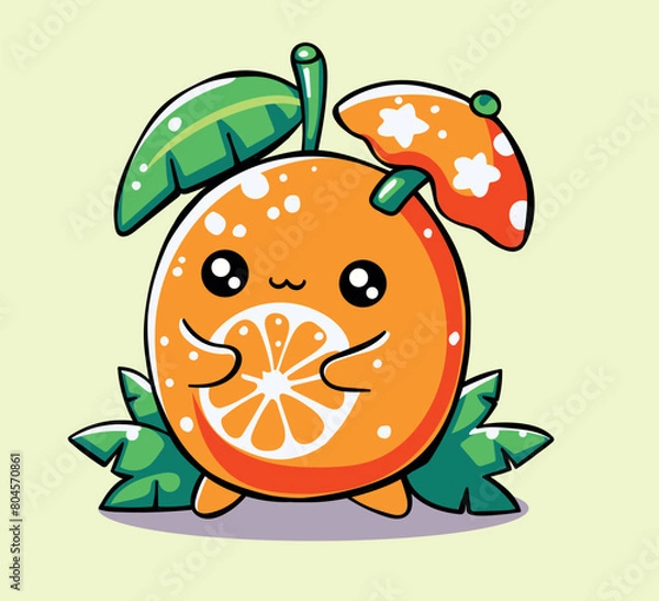 Fototapeta Orange cartoon alarm - Hand drawn vectoe illustraion 