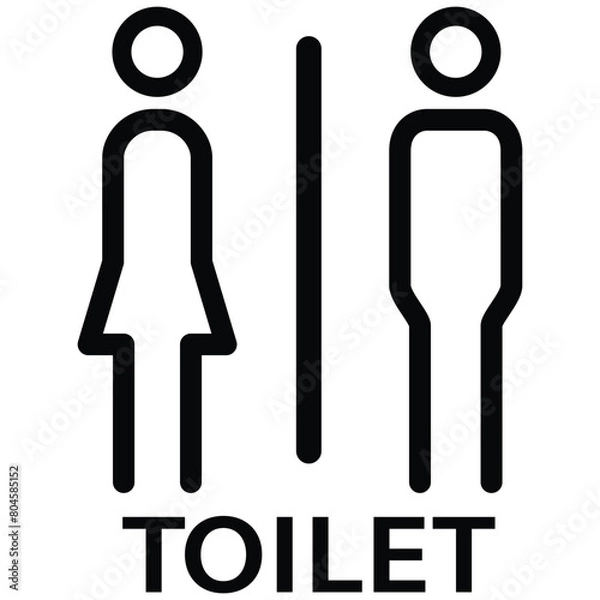 Fototapeta Restroom sign, toilet vector, lavatory symbol, bathroom icon, water closet in the public for the people