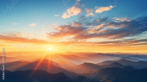 Obraz sunset over the mountains