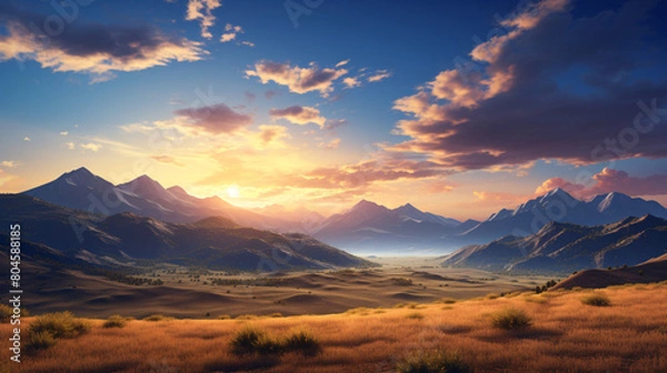 Obraz sunset in the mountains