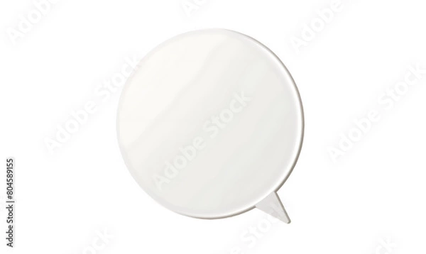 Fototapeta A white speech bubble icon on a white background