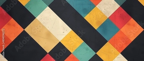 Fototapeta A simple geometric pattern in bold, contrasting colors