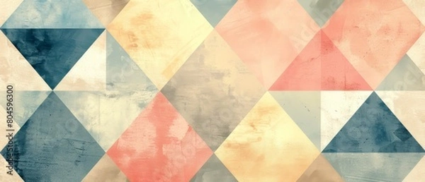 Fototapeta A simple geometric pattern in soft pastel colors