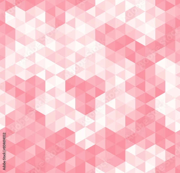Obraz Pink and white triangular pattern on pink backdrop, creating a seamless design