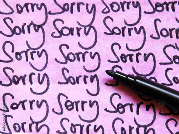 Obraz sorry note