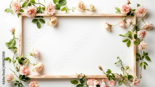 Fototapeta 花で装飾された額縁