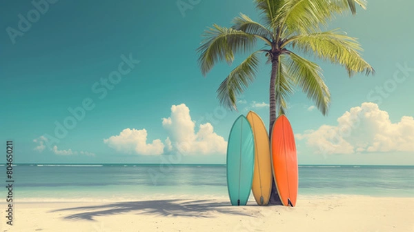 Fototapeta Tropical Beach Surfing Day