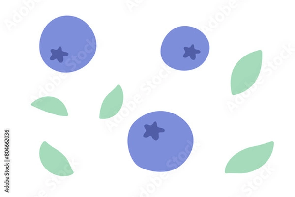 Obraz Summer blueberry in flat style