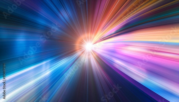 Obraz Abstract long exposure dynamic in abstract style on blue background Abstract beautiful light background