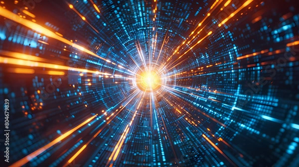 Obraz Cyber Stream: Racing Through Data