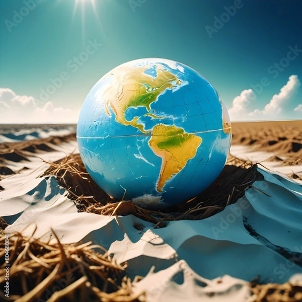 Fototapeta global warming has upset the balance of the world and famine is everywhere