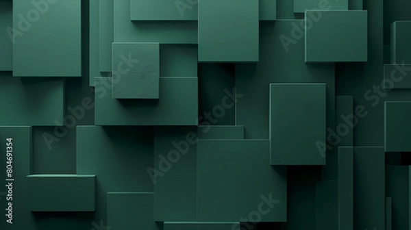 Fototapeta Green Depths: A Study in Shadow and Form